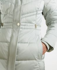 TED BAKER - Áo phao nữ dáng dài phối mũ trùm Fur Hood Puffa