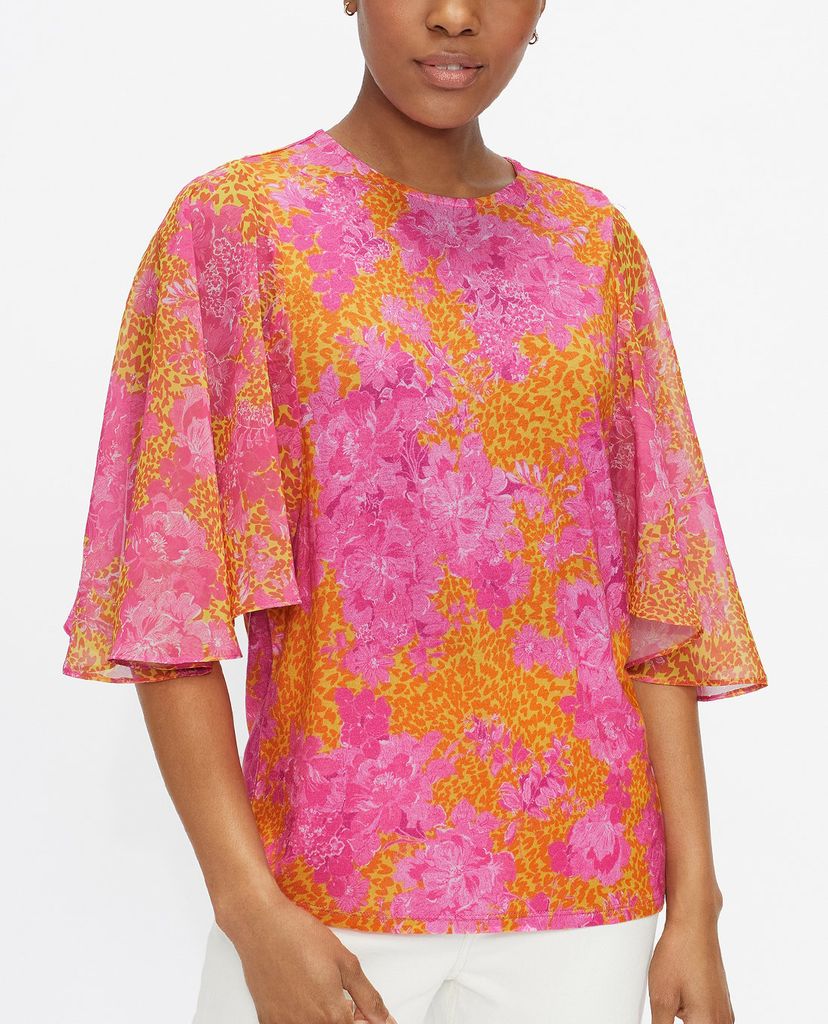 TED BAKER - Áo kiểu nữ cổ tròn tay loe Lilanya