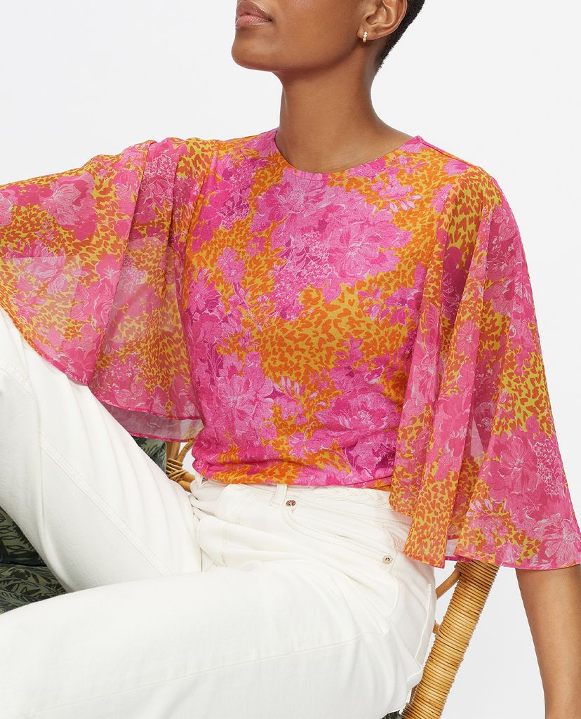TED BAKER - Áo kiểu nữ cổ tròn tay loe Lilanya