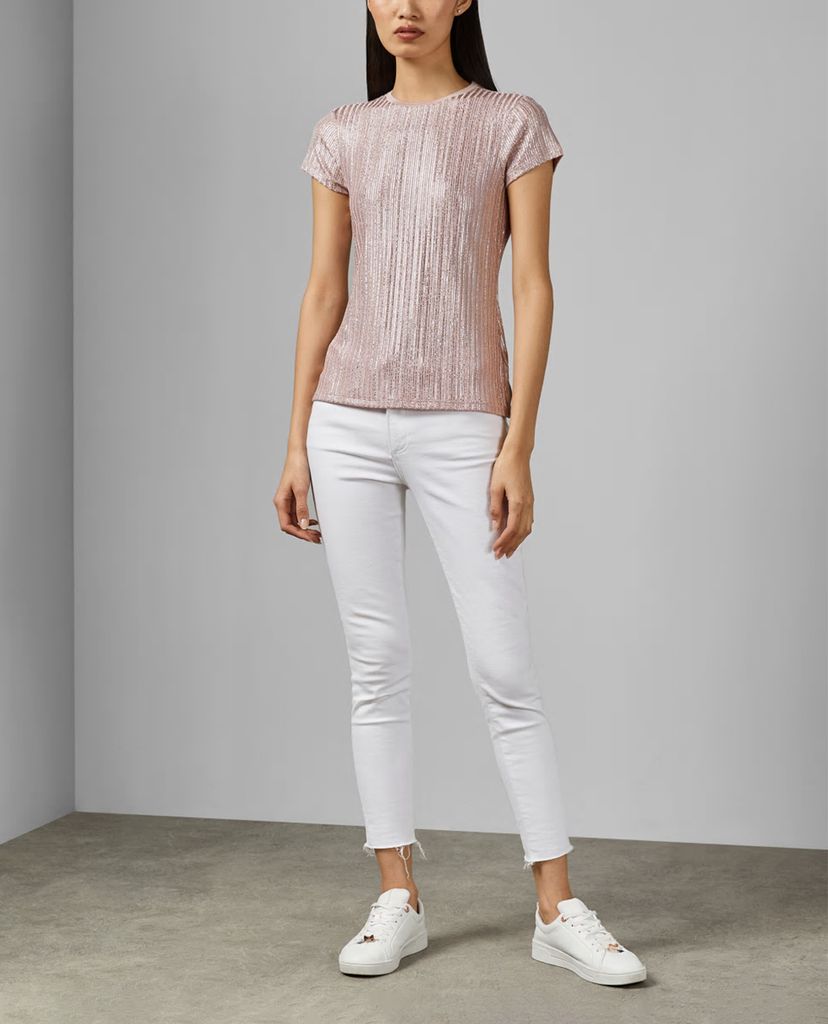 TED BAKER - Áo kiểu nữ cổ tròn tay ngắn Catrino