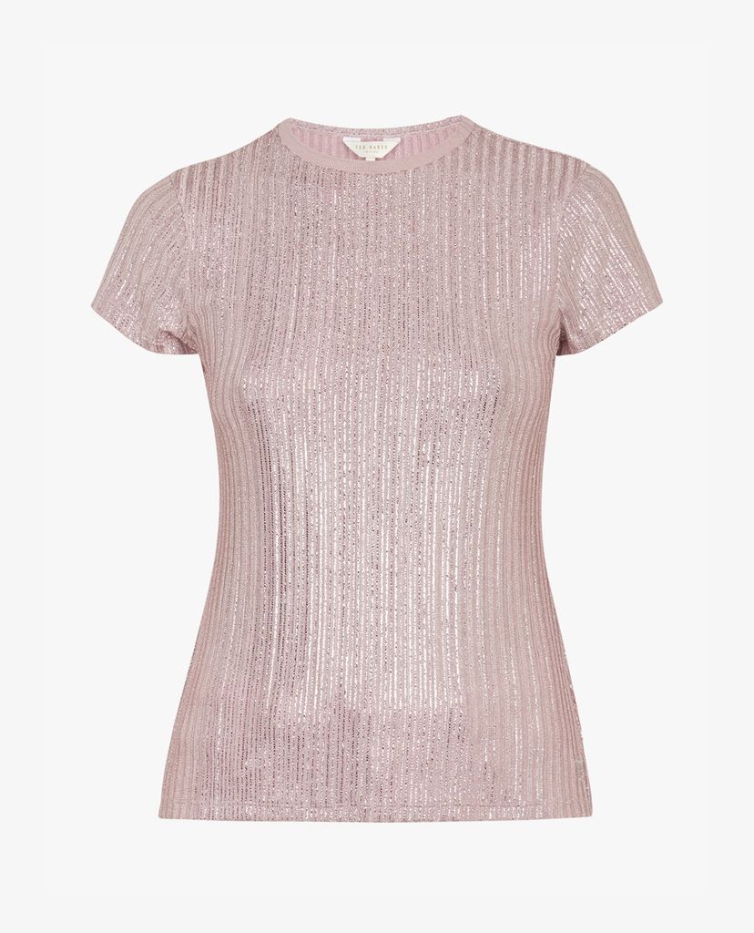 TED BAKER - Áo kiểu nữ cổ tròn tay ngắn Catrino