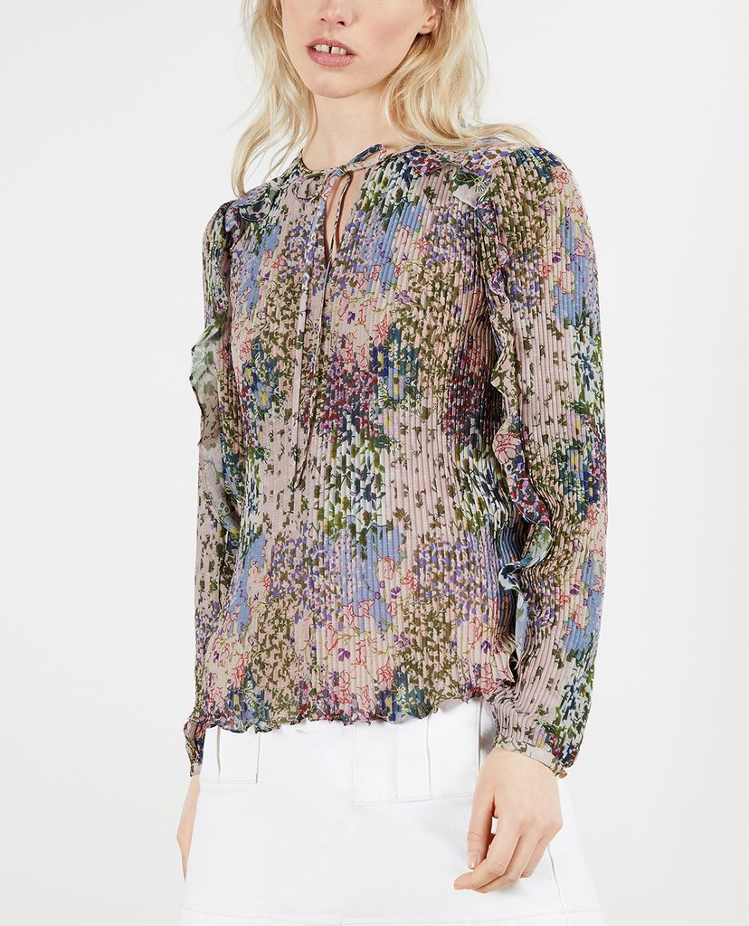 TED BAKER - Áo kiểu nữ xếp li tay dài Kaylahn