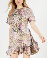 TED BAKER - Đầm mini cổ tròn ngắn tay Lalu