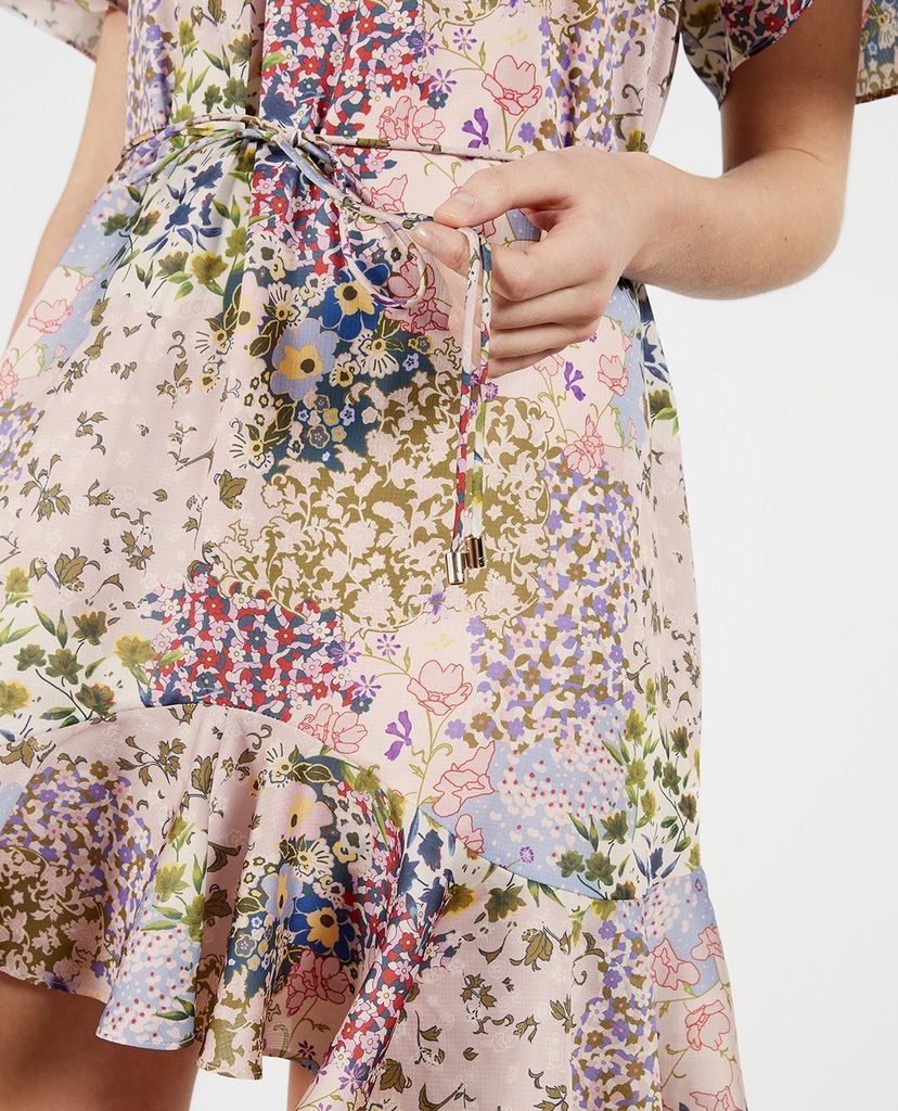 TED BAKER - Đầm mini cổ tròn ngắn tay Lalu