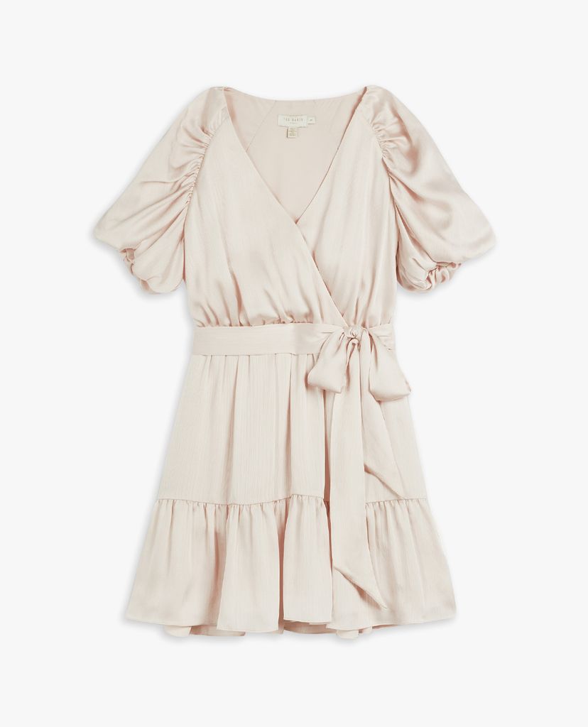 TED BAKER - Đầm mini ngắn tay cổ V đắp chéo Loueese