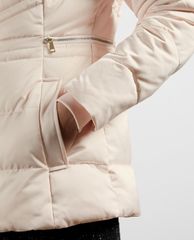 TED BAKER - Áo phao nữ dáng dài phối mũ trùm Fur Hood Puffa