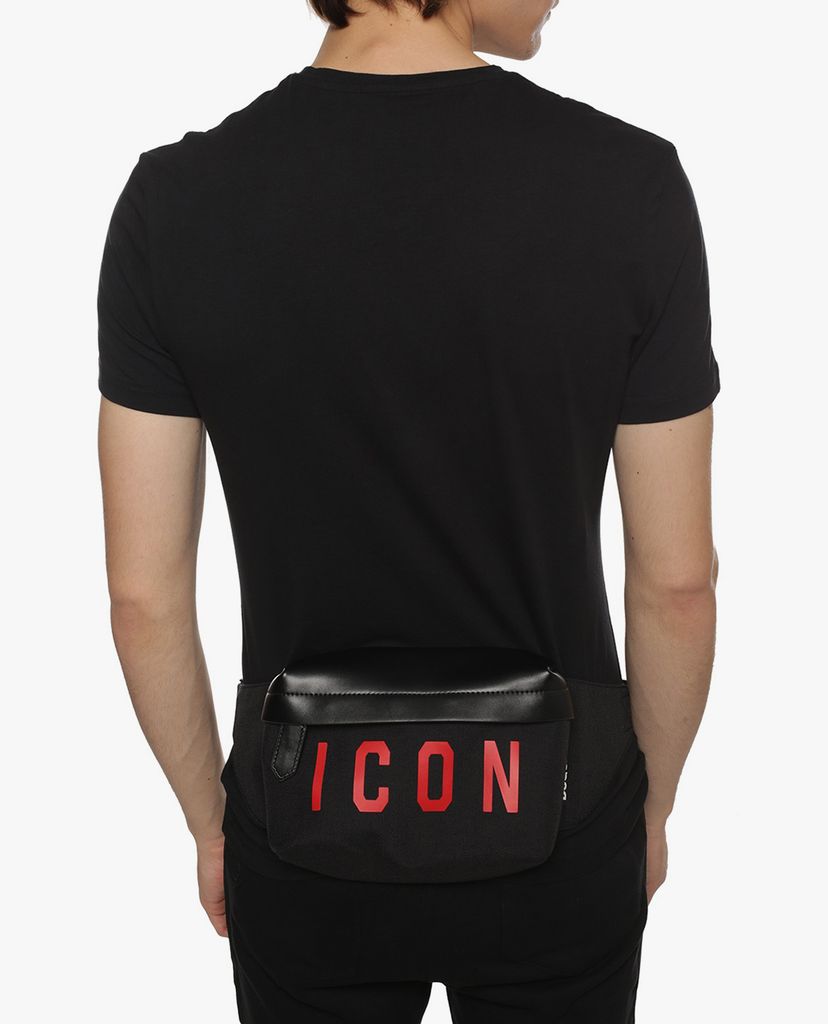 DSQUARED2 - Túi bao tử nam Black Canvas
