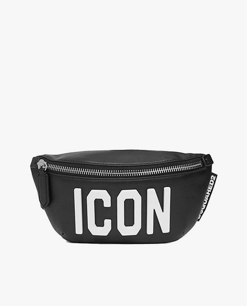 DSQUARED2 - Túi bao tử chữ nhật Black Leather