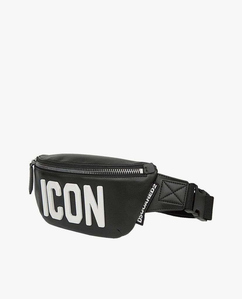 DSQUARED2 - Túi bao tử chữ nhật Black Leather