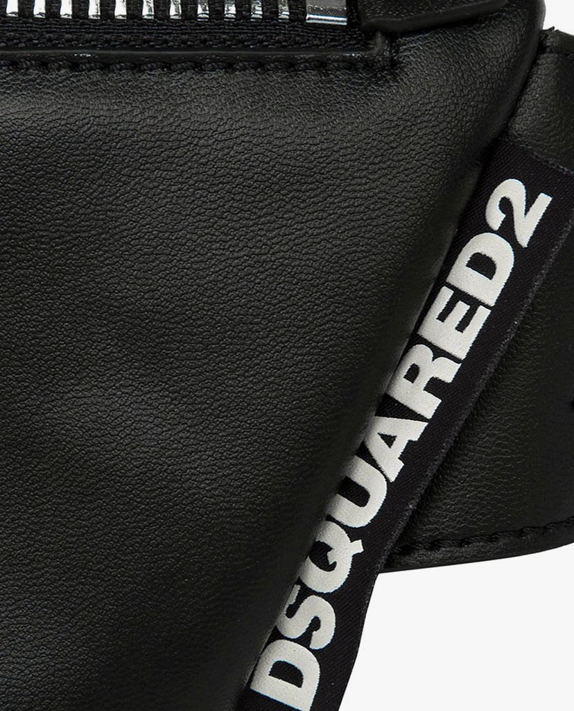 DSQUARED2 - Túi bao tử chữ nhật Black Leather