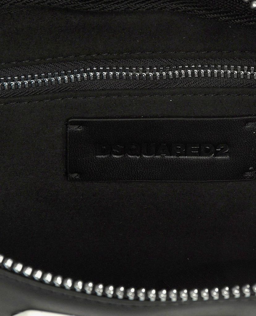 DSQUARED2 - Túi bao tử chữ nhật Black Leather
