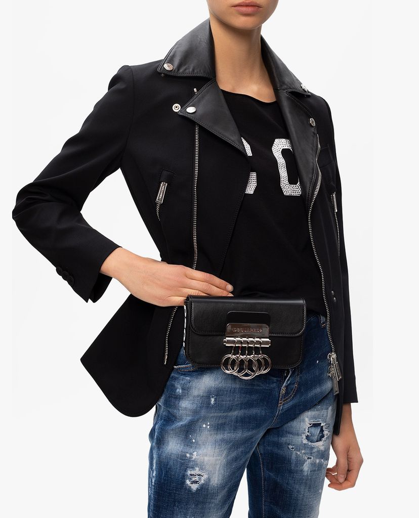 DSQUARED2 - Túi đeo ngang hông nữ phom chữ nhật Logo