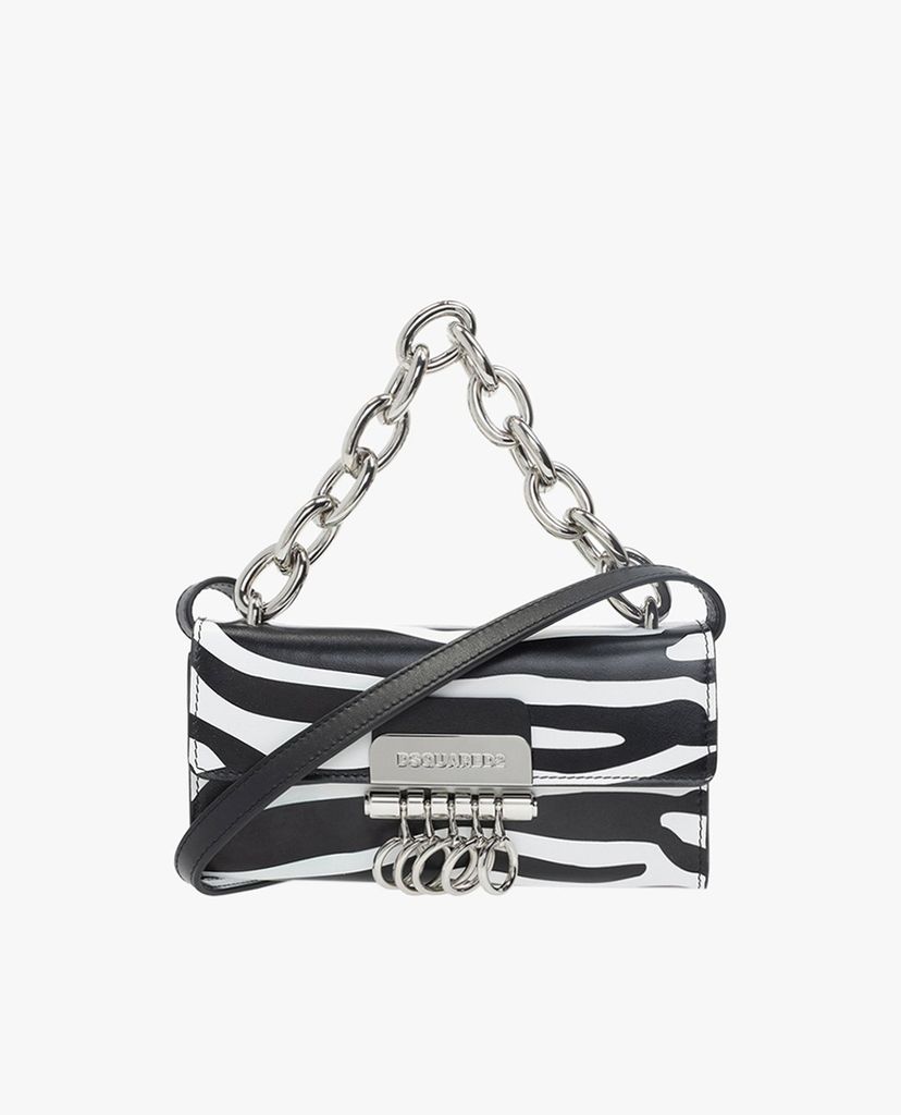DSQUARED2 - Túi đeo chéo nữ chữ nhật nắp gập Animal Motif