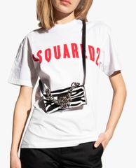 DSQUARED2 - Túi đeo chéo nữ chữ nhật nắp gập Animal Motif