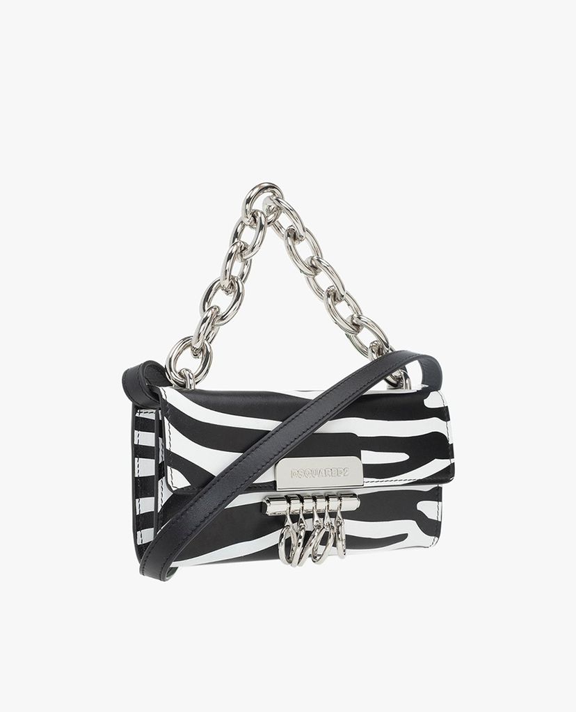 DSQUARED2 - Túi đeo chéo nữ chữ nhật nắp gập Animal Motif