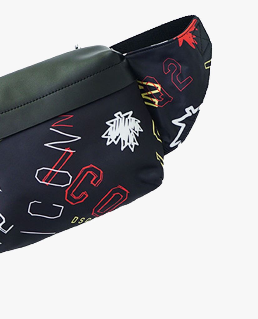 DSQUARED2 - Túi bao tử nam Black Canvas