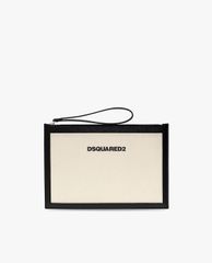 DSQUARED2 - Ví cầm tay nữ chữ nhật khóa zip phối logo