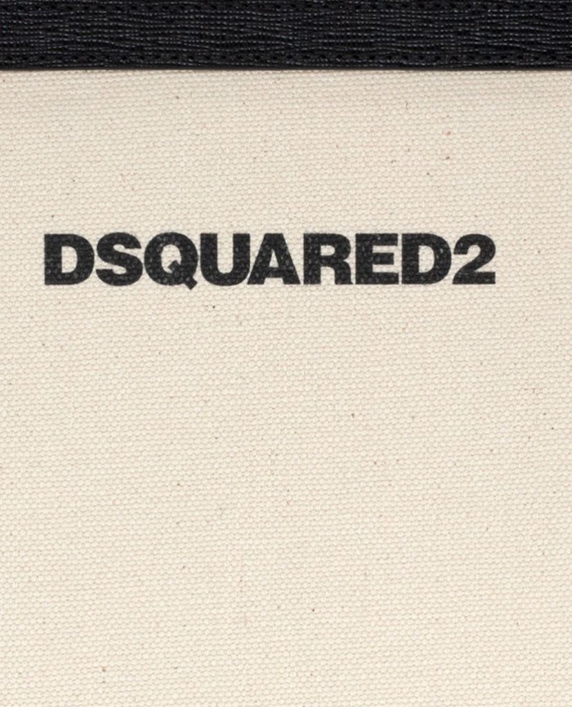 DSQUARED2 - Ví cầm tay nữ chữ nhật khóa zip phối logo