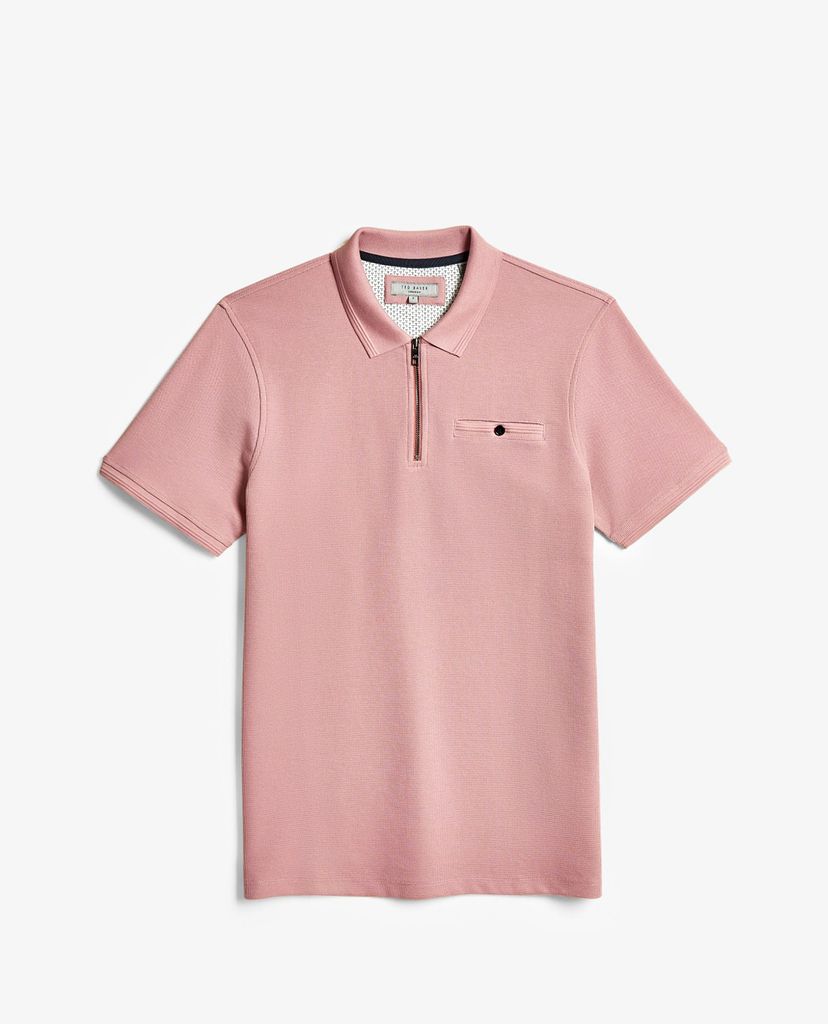 TED BAKER - Áo polo nam tay ngắn phối khóa zip Dodgem