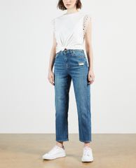 TED BAKER - Quần jeans nữ phom suông Emmba Straight Leg