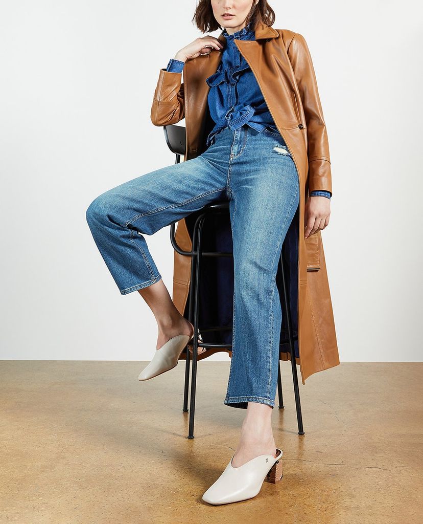 TED BAKER - Quần jeans nữ phom suông Emmba Straight Leg