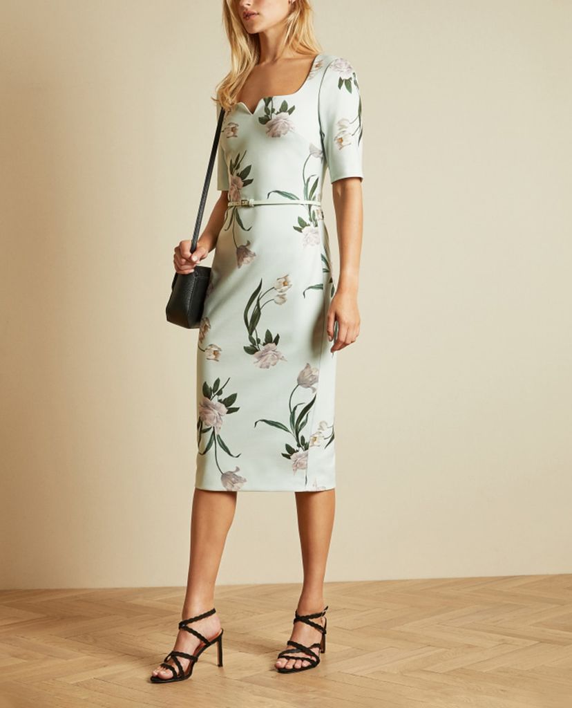 TED BAKER - Đầm midi bút chì tay lở Magieyy