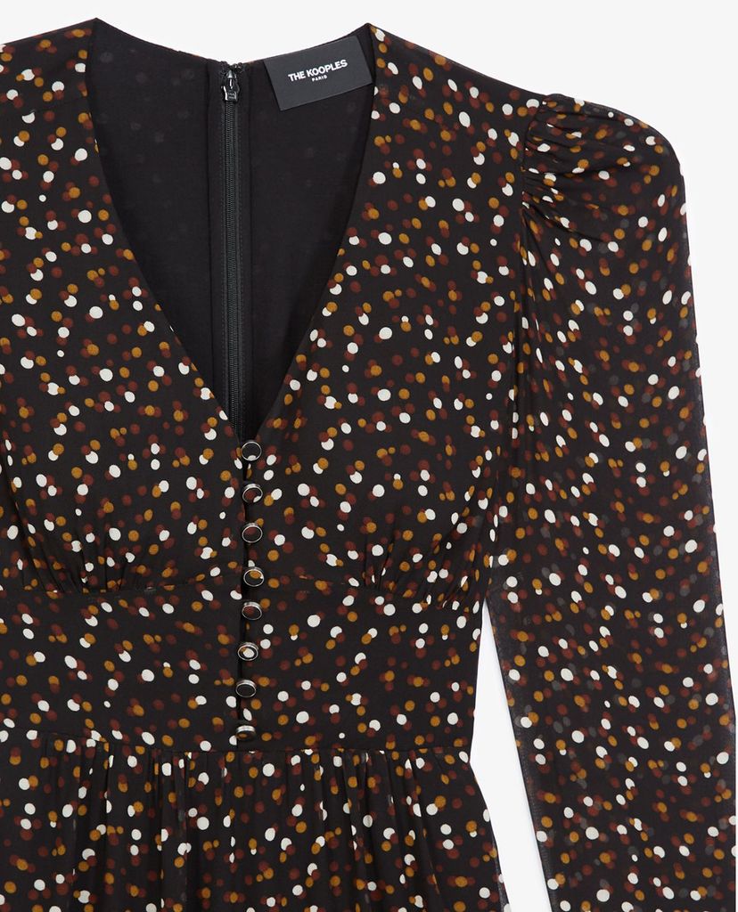 THE KOOPLES - Đầm mini phom xòe Polka Dot Print