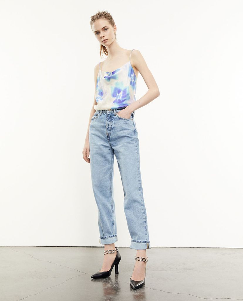 THE KOOPLES - Áo kiểu nữ hai dây Multicolor Open Back Floral Silk