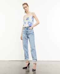 THE KOOPLES - Áo kiểu nữ hai dây Multicolor Open Back Floral Silk