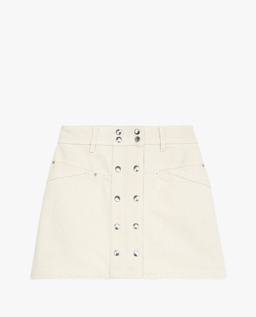 THE KOOPLES - Chân váy mini denim chữ A Double Buttoning
