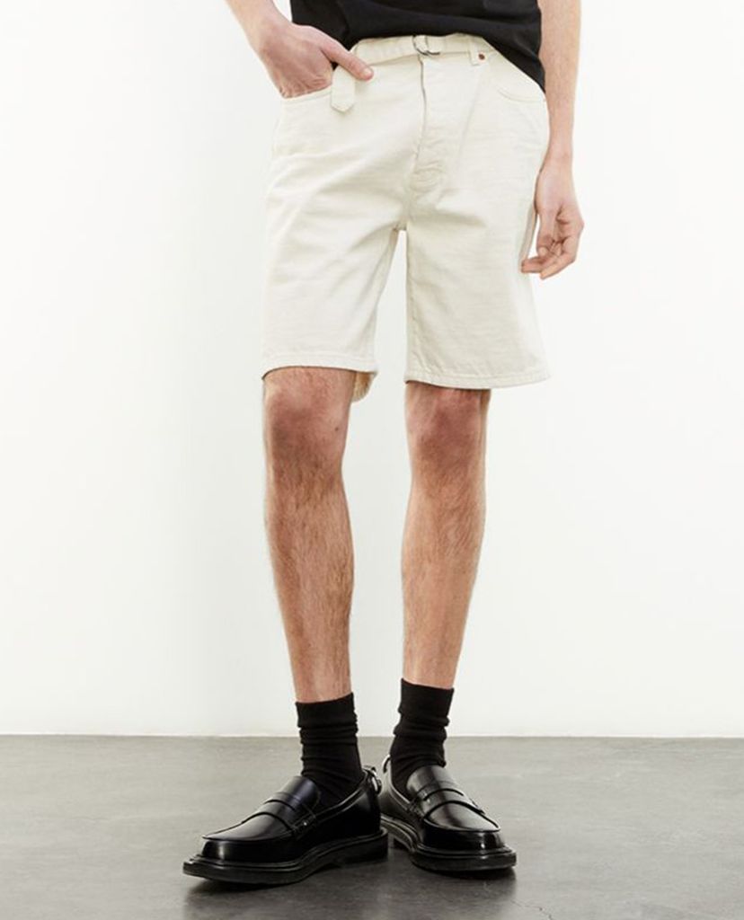 THE KOOPLES - Quần shorts nam Off White Denim