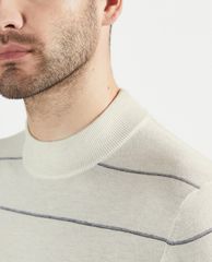 TED BAKER - Áo len nam tay dài cổ tròn Stripe Mock Neck