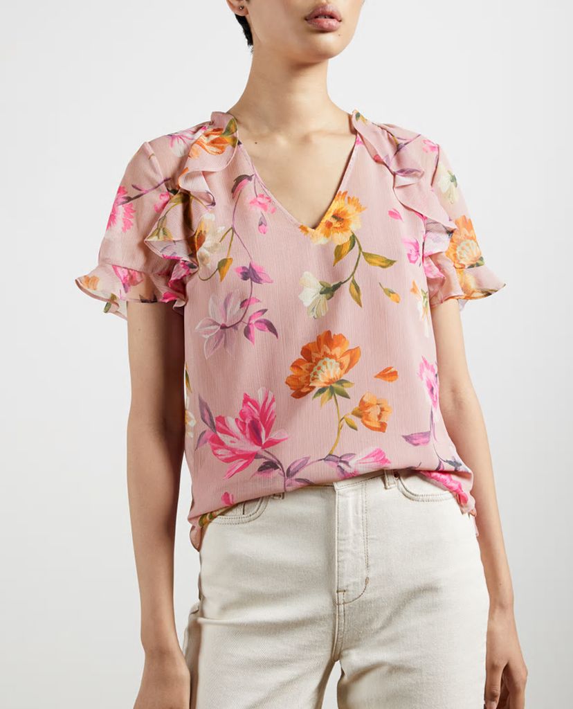 TED BAKER - Áo kiểu nữ cổ V họa tiết hoa Estelee