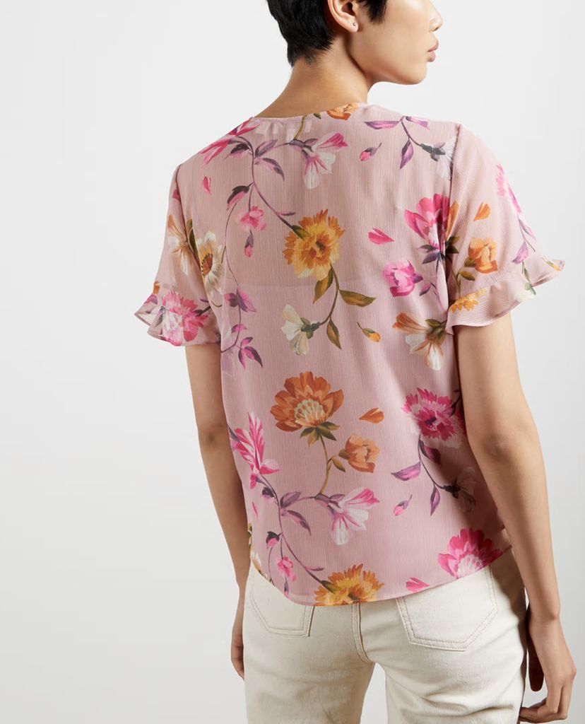 TED BAKER - Áo kiểu nữ cổ V họa tiết hoa Estelee
