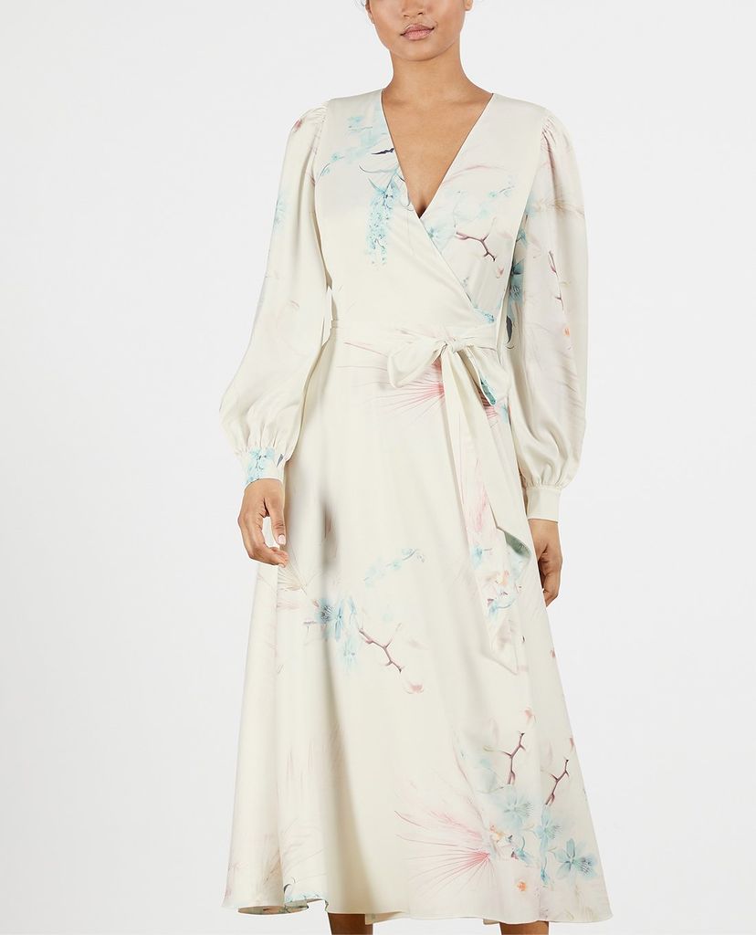 TED BAKER - Đầm midi cổ V tay dài Flosssi