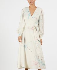 TED BAKER - Đầm midi cổ V tay dài Flosssi