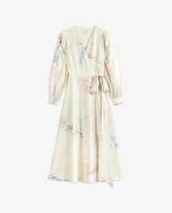 TED BAKER - Đầm midi cổ V tay dài Flosssi