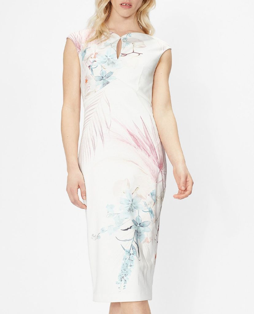 TED BAKER - Đầm midi phom bút chì cổ tròn Soozie