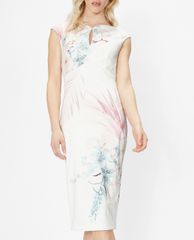 TED BAKER - Đầm midi phom bút chì cổ tròn Soozie