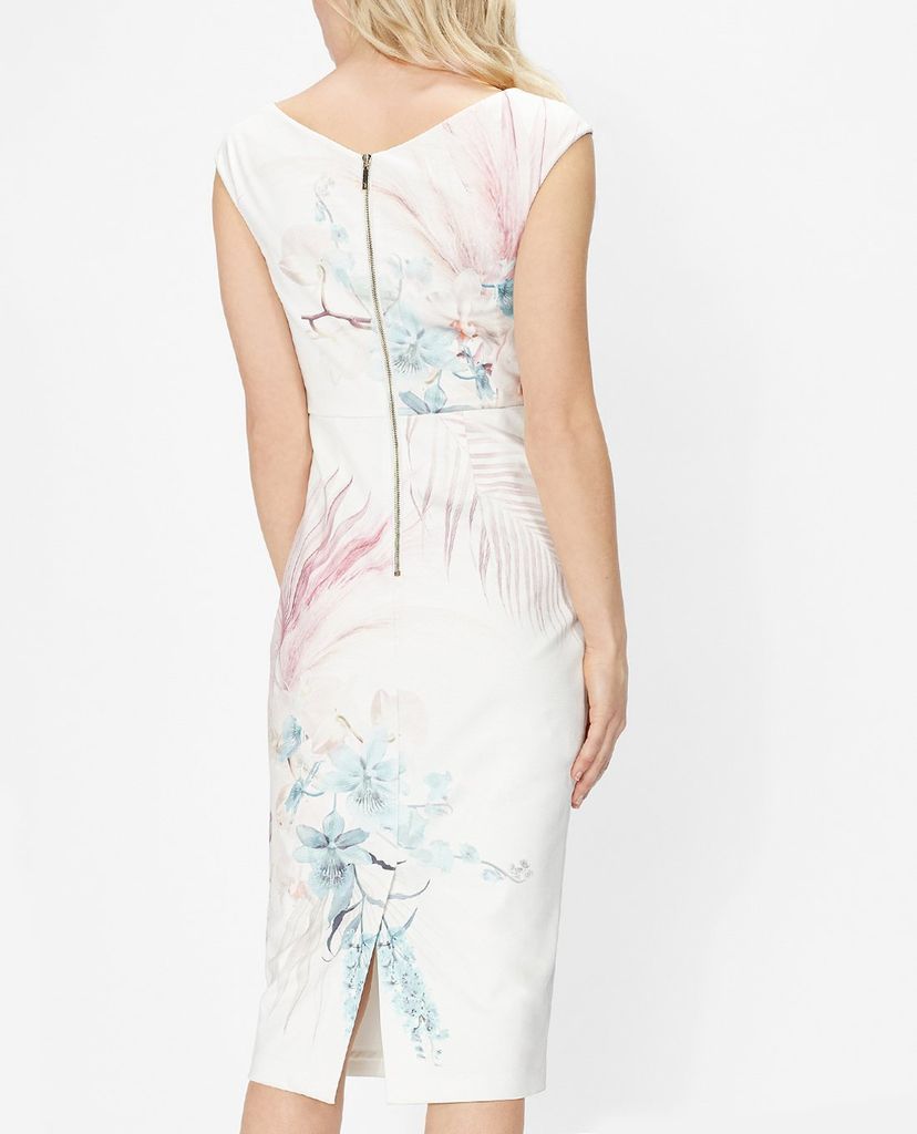 TED BAKER - Đầm midi phom bút chì cổ tròn Soozie
