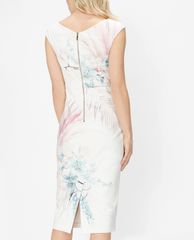 TED BAKER - Đầm midi phom bút chì cổ tròn Soozie