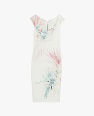 TED BAKER - Đầm midi phom bút chì cổ tròn Soozie