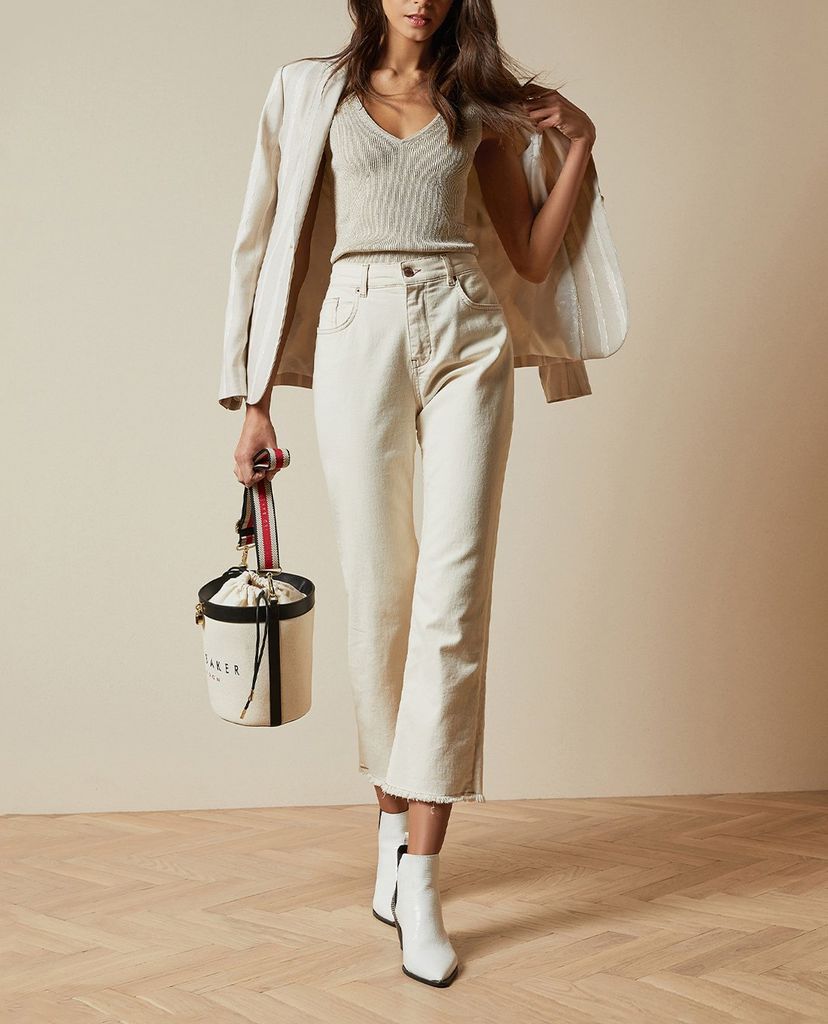 TED BAKER - Áo dệt kim nữ cổ V sát nách Niyalia