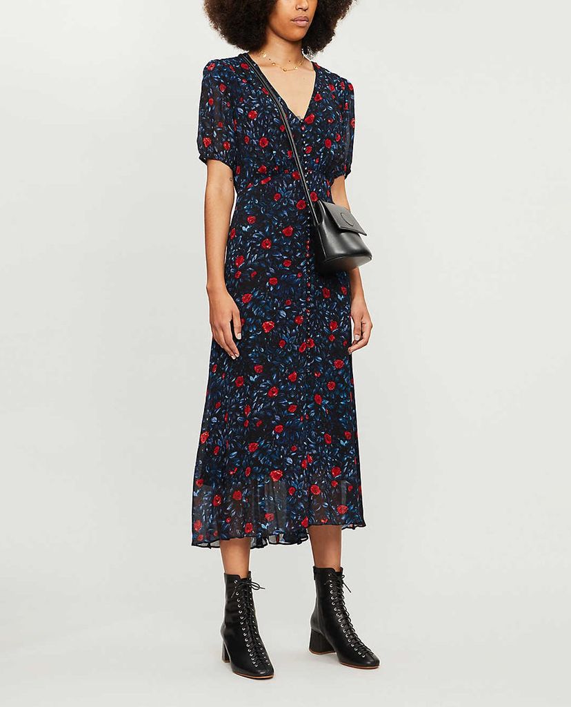 THE KOOPLES - Đầm midi họa tiết hoa