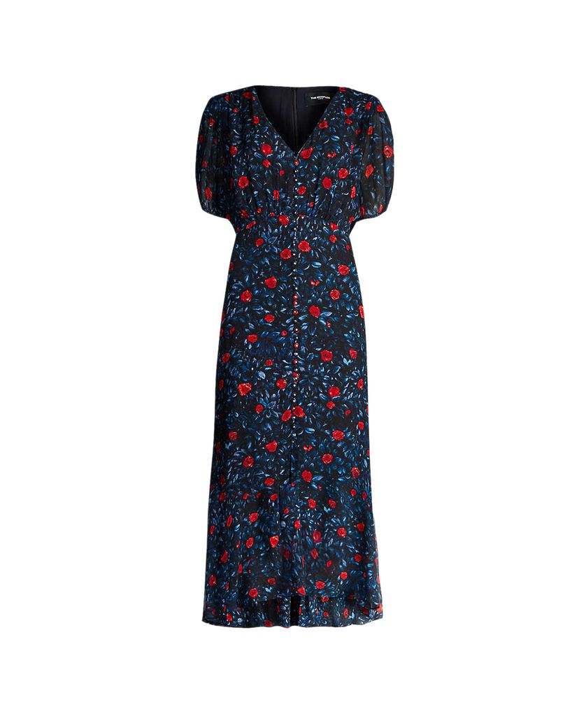 THE KOOPLES - Đầm midi họa tiết hoa