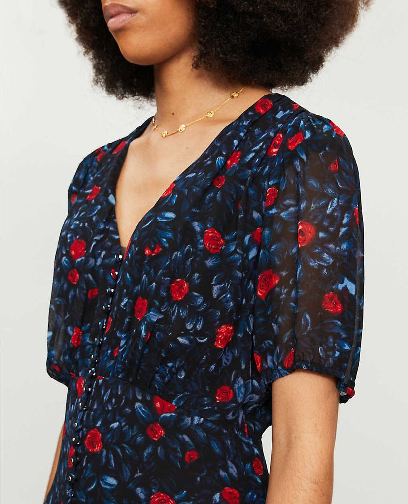 THE KOOPLES - Đầm midi họa tiết hoa