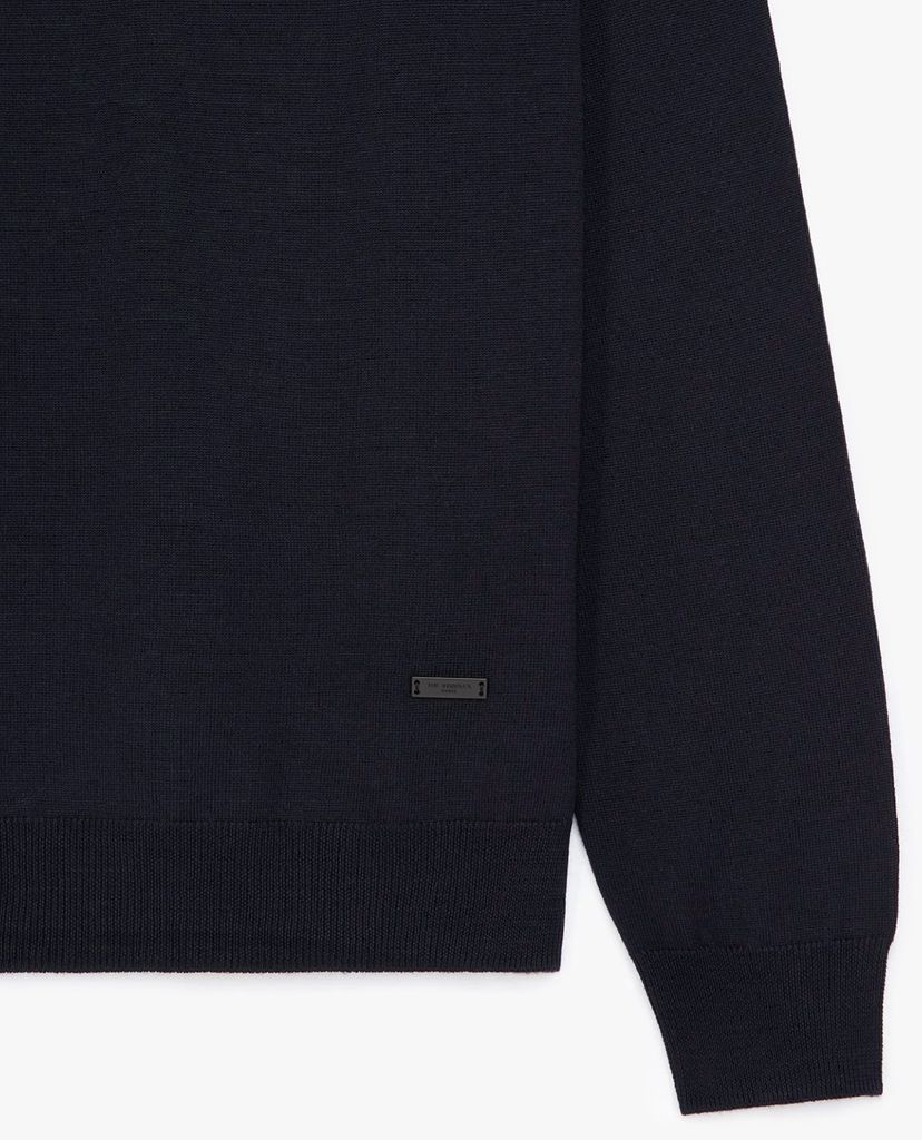 THE KOOPLES - Áo sweater nam tay dài cổ tròn Navy Blue Wool