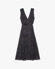 THE KOOPLES - Đầm midi sát nách cổ V Polka Dots