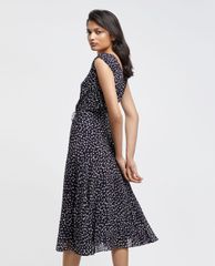 THE KOOPLES - Đầm midi sát nách cổ V Polka Dots