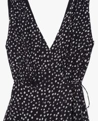 THE KOOPLES - Đầm midi sát nách cổ V Polka Dots